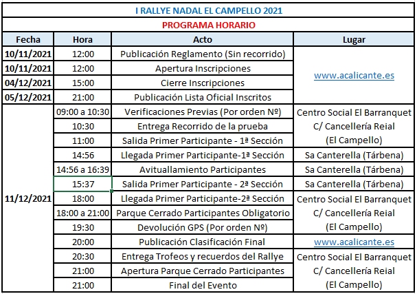 Programa Horario