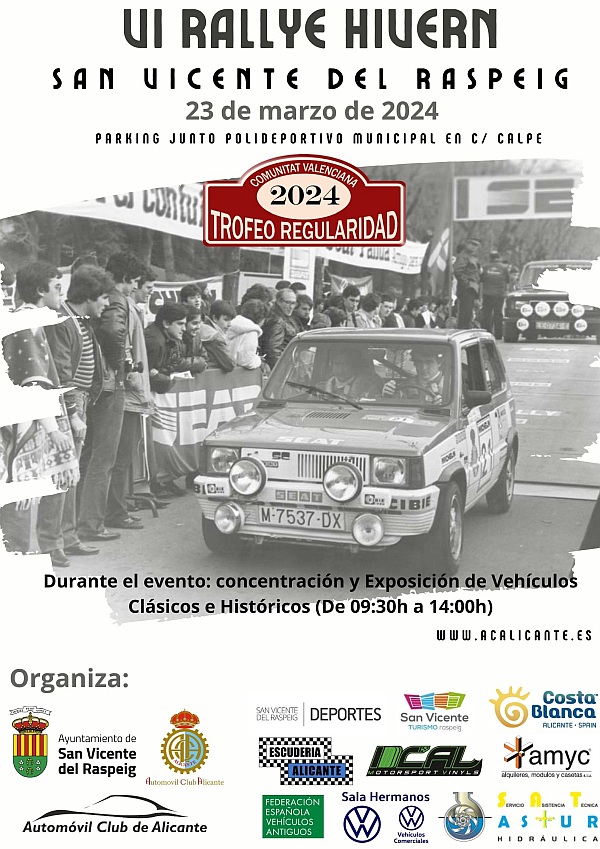Cartel VI Rallye Hivern San Vicente del Raspeig 2024
