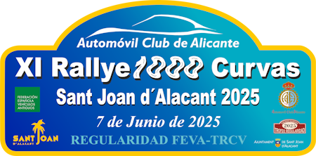 PLACA XI RALLYE 1000 CURVAS Sant Joan d'Alacant 2025